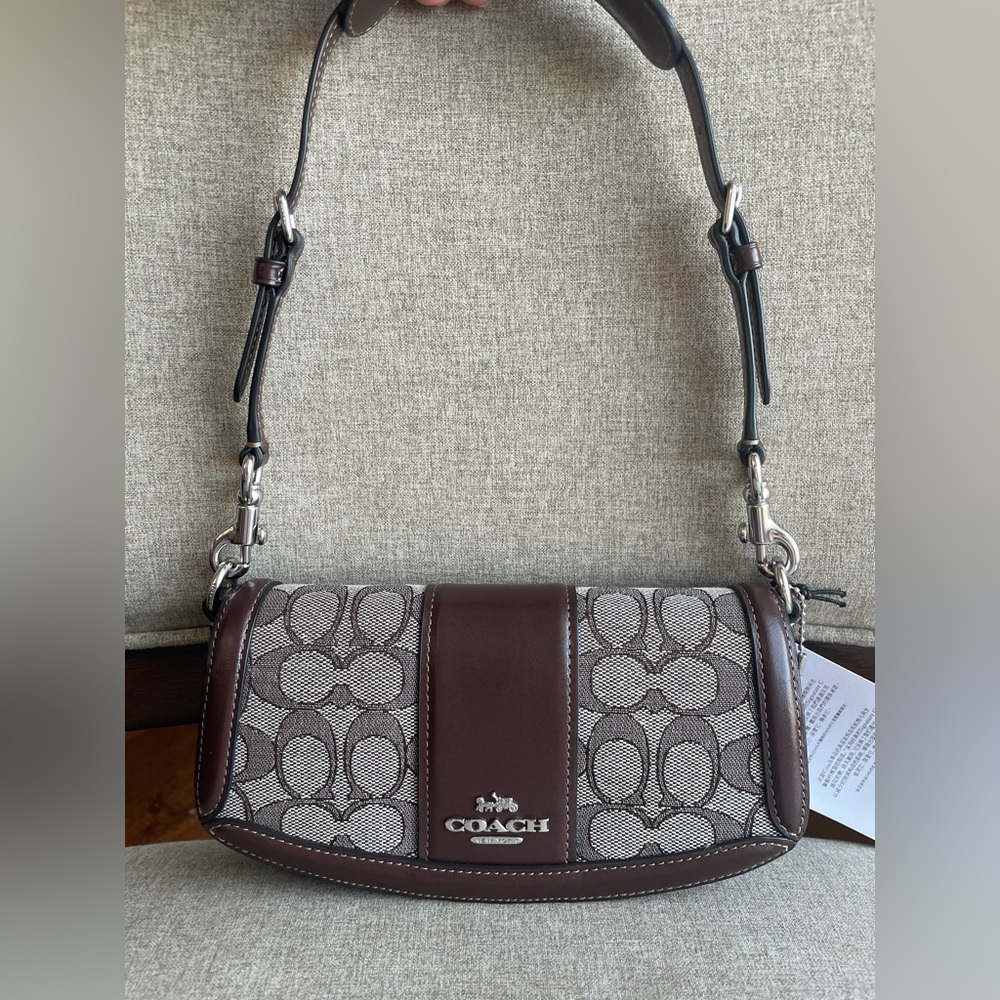 NWT！COACH ANDREA SMALL SHOULDER BAG IN SIGNATURE JACQUARD（CU985）for holiday gift